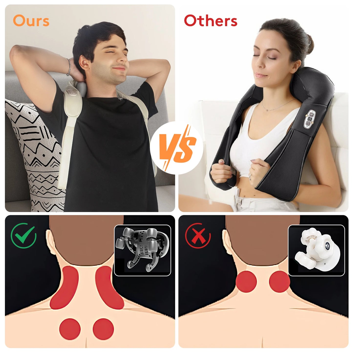 Mebak Electric Cervical Trapezius Muscle Shoulder Massager Neck And Back Massager Wireless Full body 4D Kneading Massage Machine